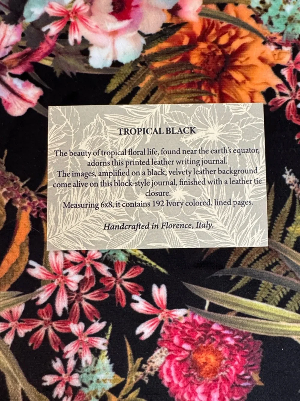NWT 6”x8” 192-page Barnes & Noble Floral Tropical velour softcover notebook
